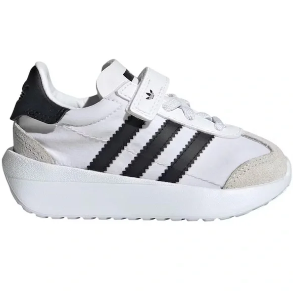 Adidas Kids White and Black Striped Sneakers size 10k 10T unisex NEW - NWT