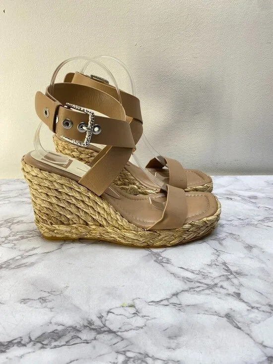 Dolce Vita Women's Tan Wrap Espadrille Wedge SZ 8