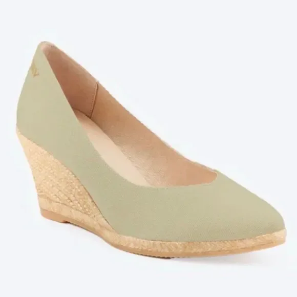 Viscata Barcelona Sand Roses Canvas Wedge Espadrilles Size EU 39 / US 8