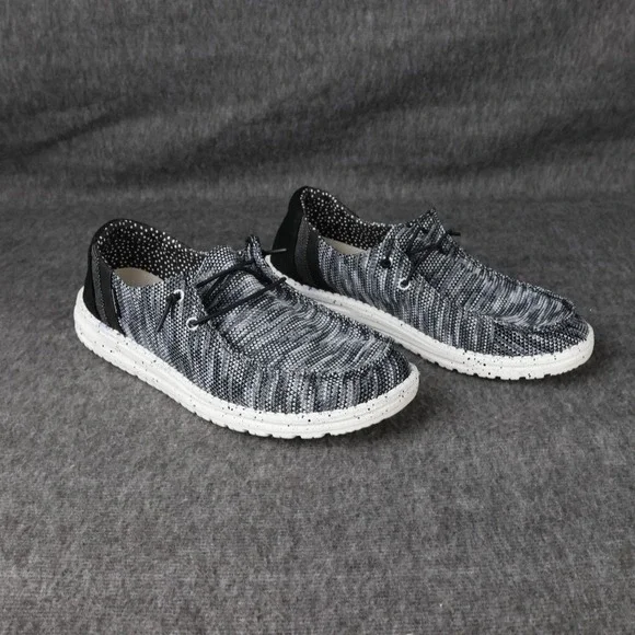 Hey Dude Wendy Dark Night Shoes Womens Size 10 Gray Knit Slip On Comfort Walking