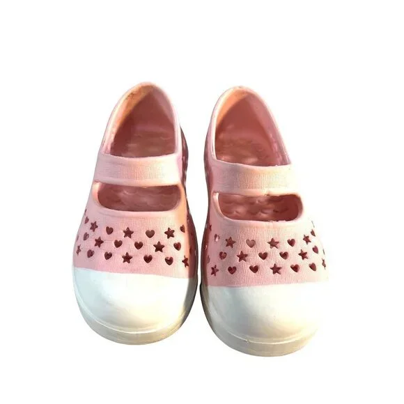 Girls Toddler Slip-On Plastic Shoes Play Water Pink Size 7-8