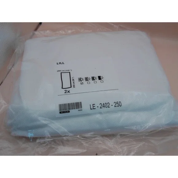 IKEA Lill Net Curtains White Sheer Mesh Panels 110x98 2-Pack 901.119.80 NEW