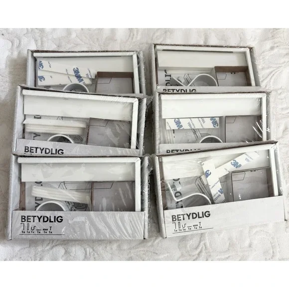 Ikea Betydlig Curtain Rod Holder Bracket White 302.198.89 NEW -Set of 6 hardware