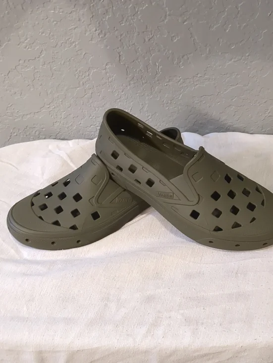 Vans Olive Green Ventilated Slip-On Clog