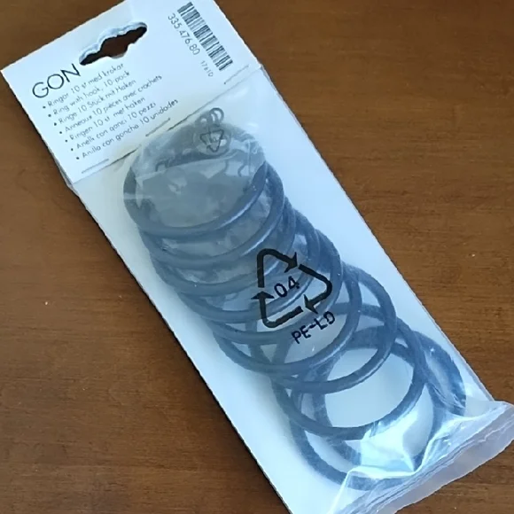 IKEA Metal Curtain Rings Hooks Clips 10-pack Black Contemporary DIY