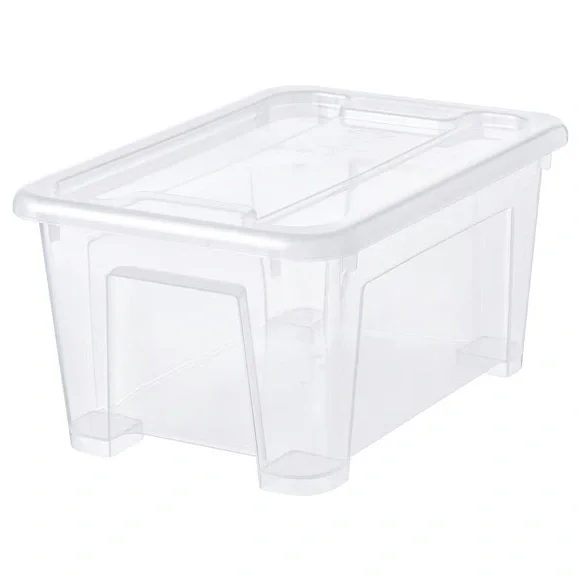 IKEA SAMLA Box with lid, clear, 11x7 ¾x5 ½ 