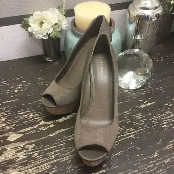 BCBGeneration “Rubyx” Cork Wedge Shoes