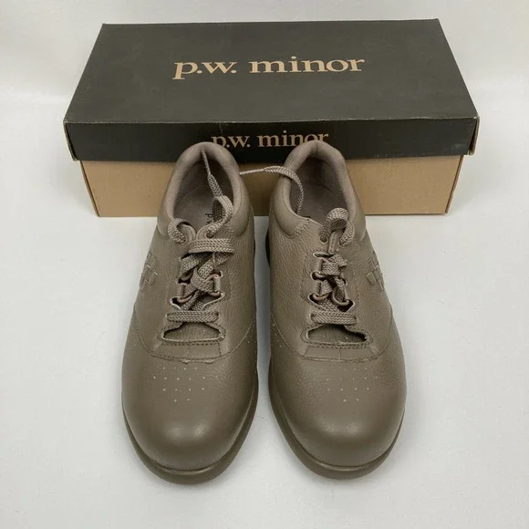 P.W. Minor Women's Leisure Taupe 77309 Orthopedic Diabetic Sz 6 3W
