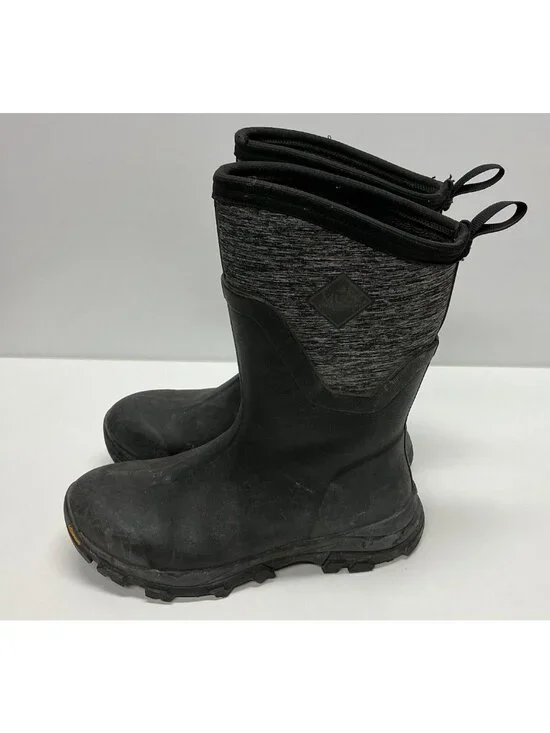 Original Muck Boots Arctic Ice + Grip Mid Rain Boots Women's Black Pull On Sz 9