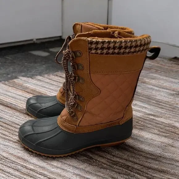 KHOMBU Winter Rain Boots Flannel Detail Women’s Size 8 FAST SHIP 3186-16