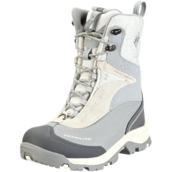 Columbia Omni-Heat Techlite Winter Boot Grey Waterproof Snow BL1497-105 Womens 7