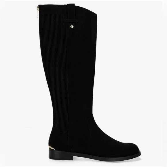 Kenneth Cole Wind Stretch Riding‎ Boots Black Suede Size 5 Classic Tall Boot