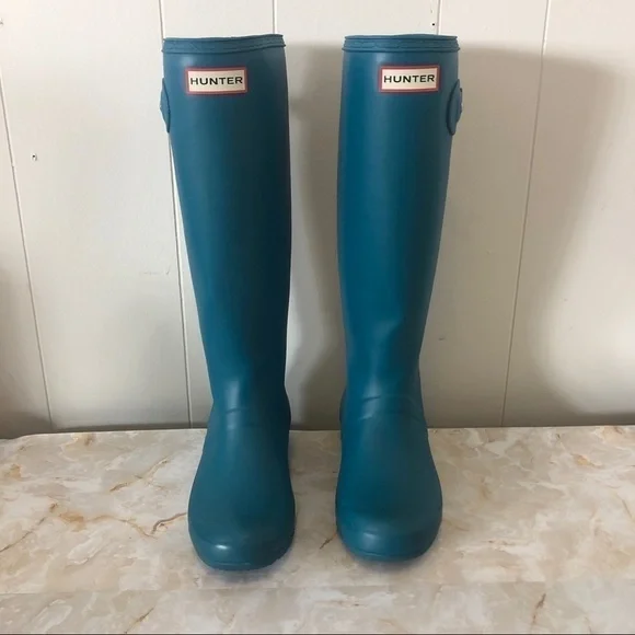 Hunter Teal Blue Rain Boots