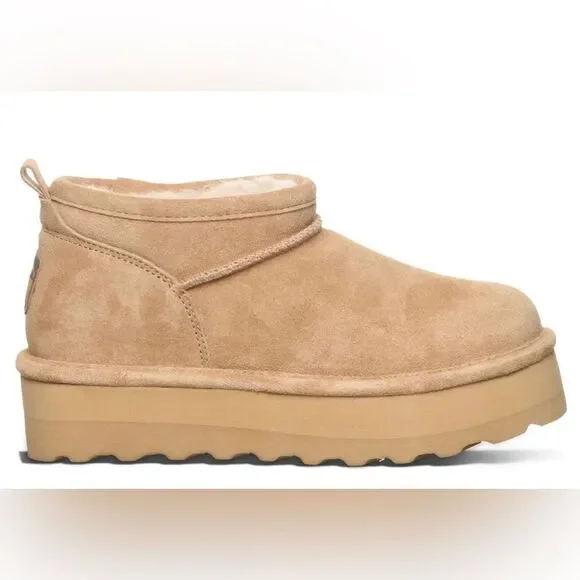 RETRO BearPaw SUPER SHORTY ICED COFFEE ankle boots; Size 4-5. NWOT!