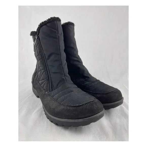 JBU Jambu Free Bird Womens 10 Black Quilted Faux Fur Winter Boots B1FRB01