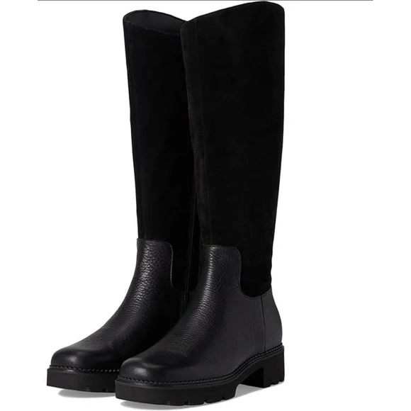 VIONIC Fallbrook High Shaft Boots Water Resistant Wide Black Suede Women's‎ US 5