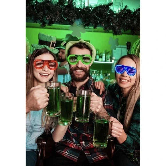 Shutter LED Green Light Up Glasses are cool glasses that are perfect for parties