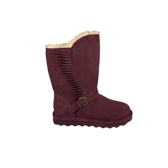 BEARPAW Journee Suede Women's Boots-Wine-Size 7 No Box