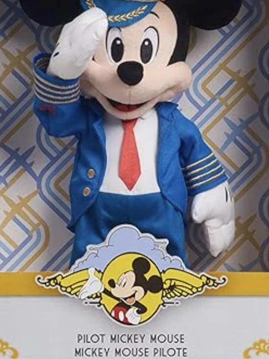 Pilot Mickey Mouse Plush in Blue Uniform 15 Inches Brand New