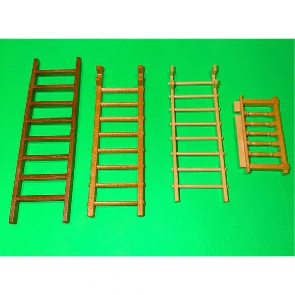 4 Calico Mixed Toy Ladder Railing Dollhouse Playset Brown Plastic Replacement