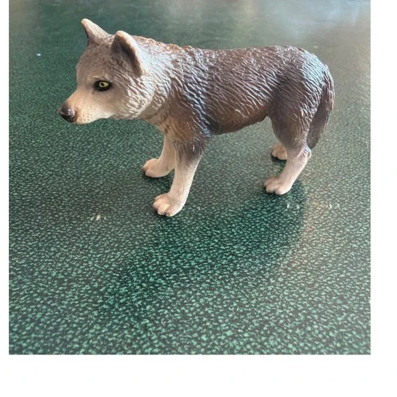 Schleich Germany 2002 Gray Wolf Standing Animal Figurine Brown Plastic Toy 4