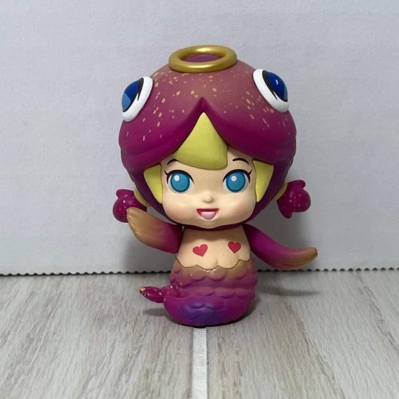 Pixel Fairy Mermaid Figure Pink Purple Angel Fish Halo Costume Girl Blond Blue