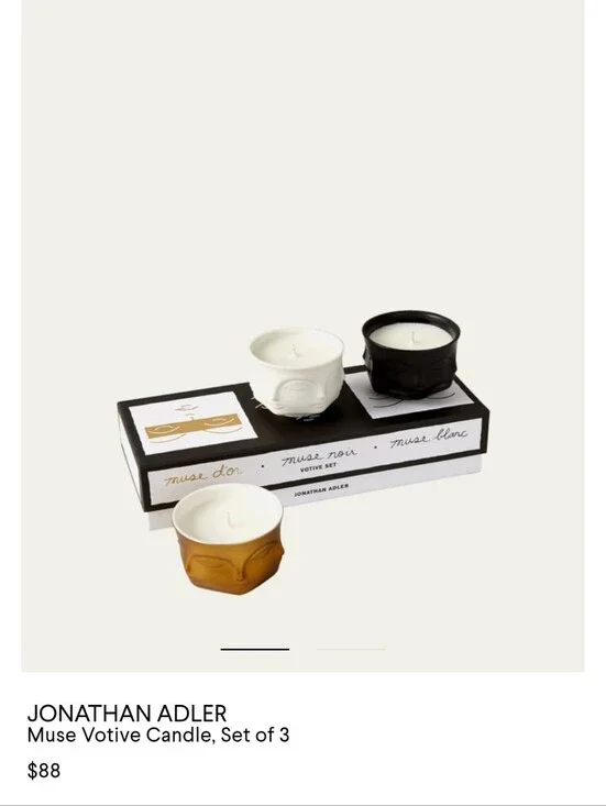 Jonathan Adler Muse Votive Set in Black, White & Gold