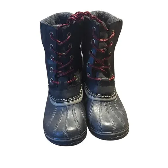Sorel Women's Slimpack Lace II Black Leather Boots Size 10 US