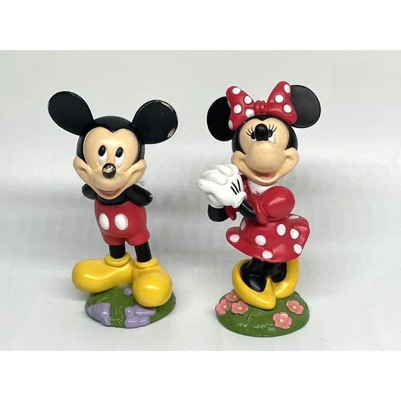 Mickey‎ Mouse Minnie Mouse Disney Figures PVC Set of 2 Vintage