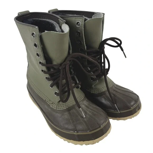Sorel 1964 Premium Waterproof Duck Boots‎ Olive Green Brown NL1330-340 Womens 6