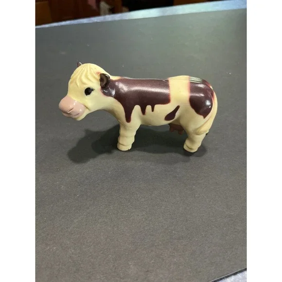 Fisher Price Little People Cow Brown White Farm Animal Toy Figure 2008 0502727