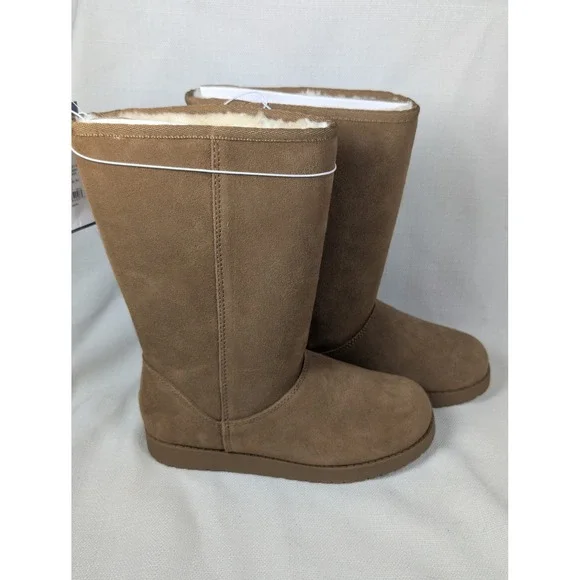 Universal Thread Sarah Suede Leather Boots Womens 5 Tan Shearling Lined‎ NWT