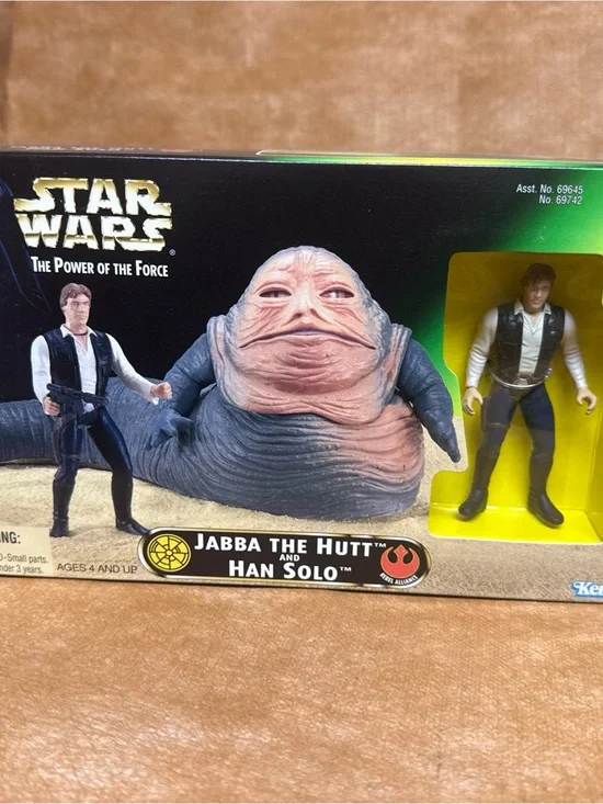 Star Wars Jabba the Hutt and Han Solo Action Figure Set - Black, Pink, Gray