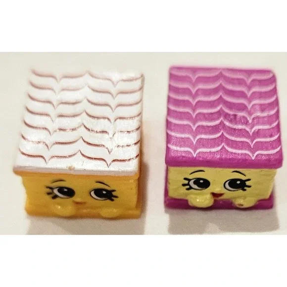 Shopkins Season 3 Milk Slice Lot of 2 Pink White‎ Loose Figures Moose Toys