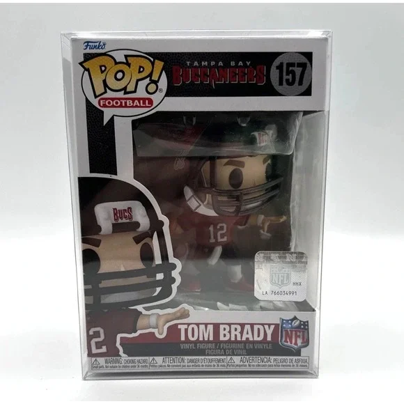 Tom Brady Funko Pop! Football #157 Vinyl Figurine w Pop Protector NFL Buccaneers