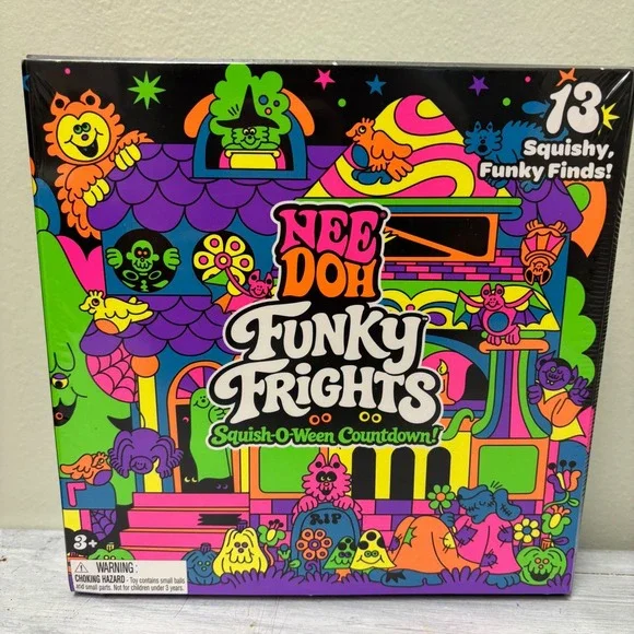 NIB NeeDoh Funky Frights Squish-O-Ween Countdown Multicolor 13pc Halloween Set