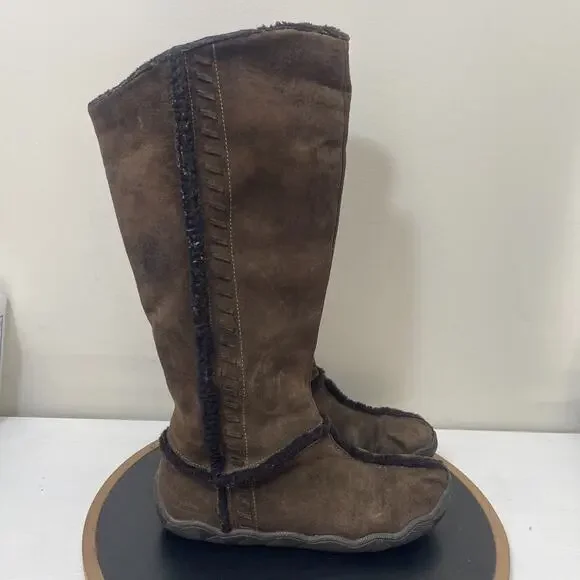 Patagonia Scamperdown Boots Women 9.5 Brown Suede Polartec‎ Thinsulate Warm