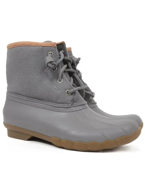 Sperry Women's 7 Saltwater Wool Core Grey Ankle Boots Winter Rain Outdoor Bootie