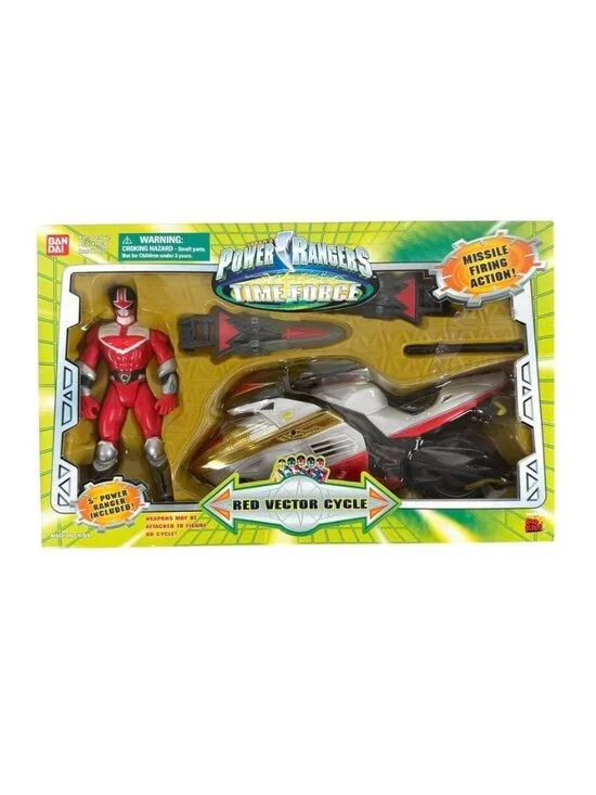 Power Rangers Time Force Red Vector Cycle And Action Figure Complete With Box