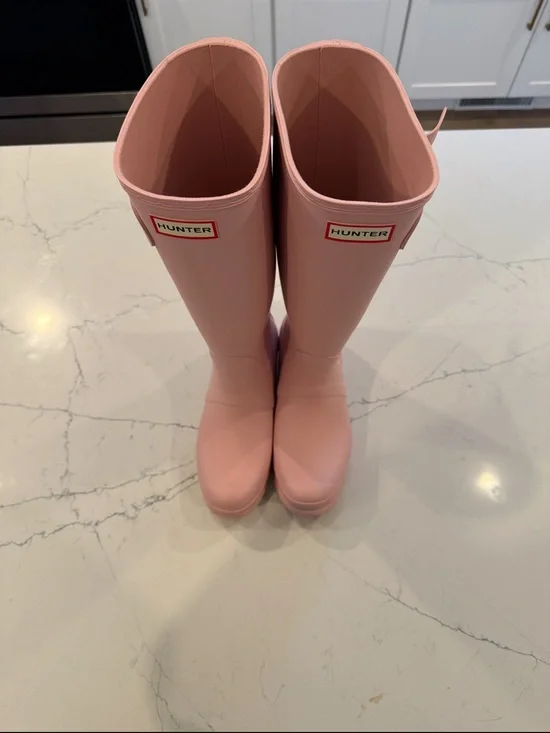 Hunter Blush Pink Tall Rubber Rain Boots