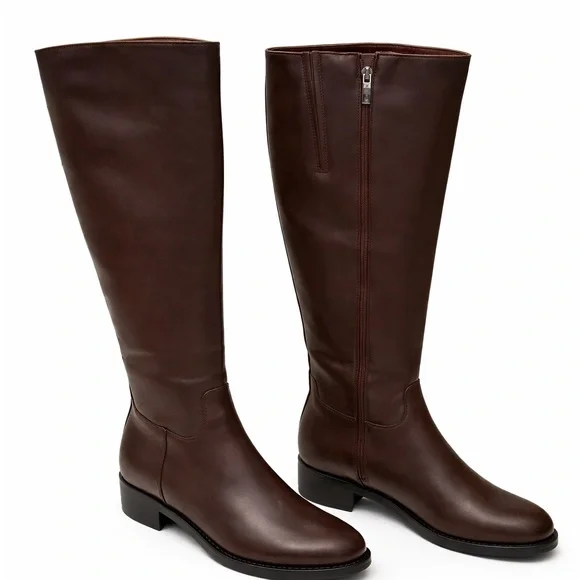 La Canadienne Helana Brown Waterproof Leather Knee High Boots 8.5M Made In Italy
