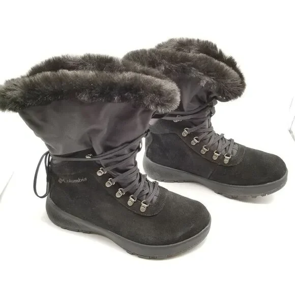 Columbia Womens‎ Slopeside Village Omni-Heat Hi Snow Boots Size 7  8 Black/Mud