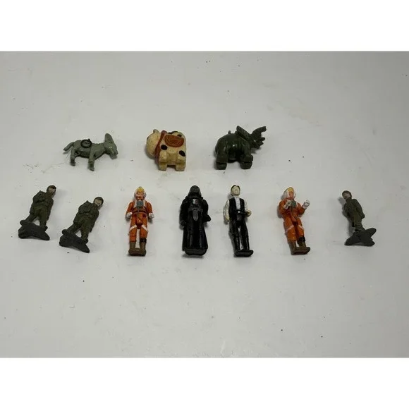 Mixed Vintage Mini Figures Lot Star Wars X-Wing Darth Vader Soldiers Animals