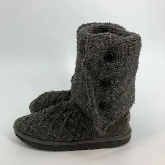 UGG Lattice Cardy Boots in Charcoal Grey Boots Size Womens 7‎