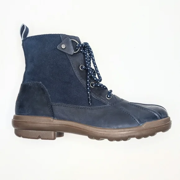 UGG Hapsburg Duck Boots Navy Blue Leather Suede Uppers Women's Size 7.5
