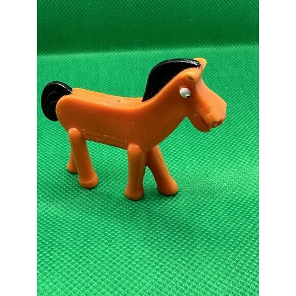 Jesco Pokey Bendable Rubber Gumby‎ Orange Horse Figure Mini 3