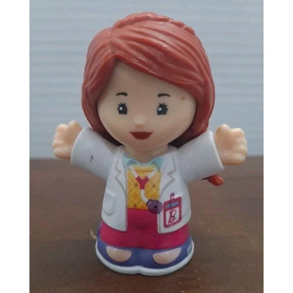 Fisher Price Little People GIRL BARBIE Red Head Doctor Nurse Hospital 2022