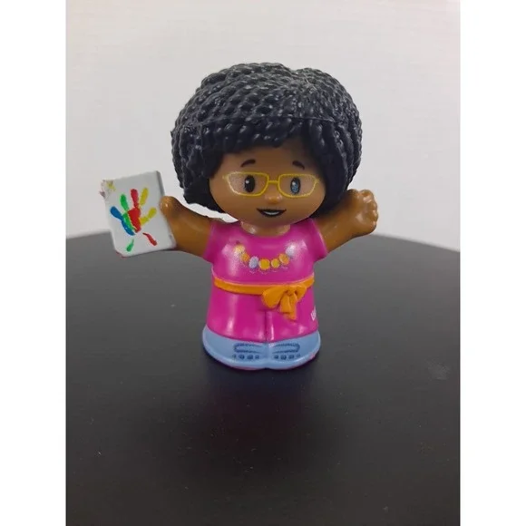 Fisher Price Little People African American Art Teacher Holding Painting 2021