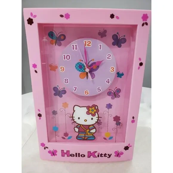 Hello Kitty‎ Pink Wall Clock Sanrio 2005 Y2K Bedroom Decor Girl Room Kid retro