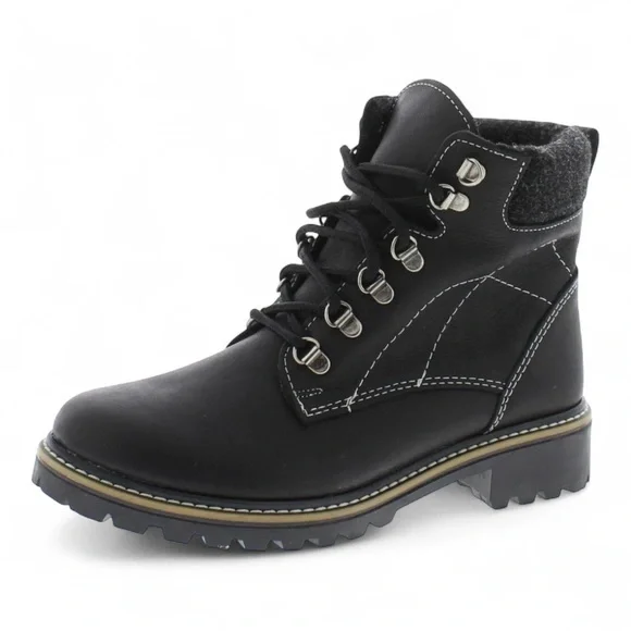 Ami Martino Penny Fleece Lined Leather Side Zip Boot in Black NWT